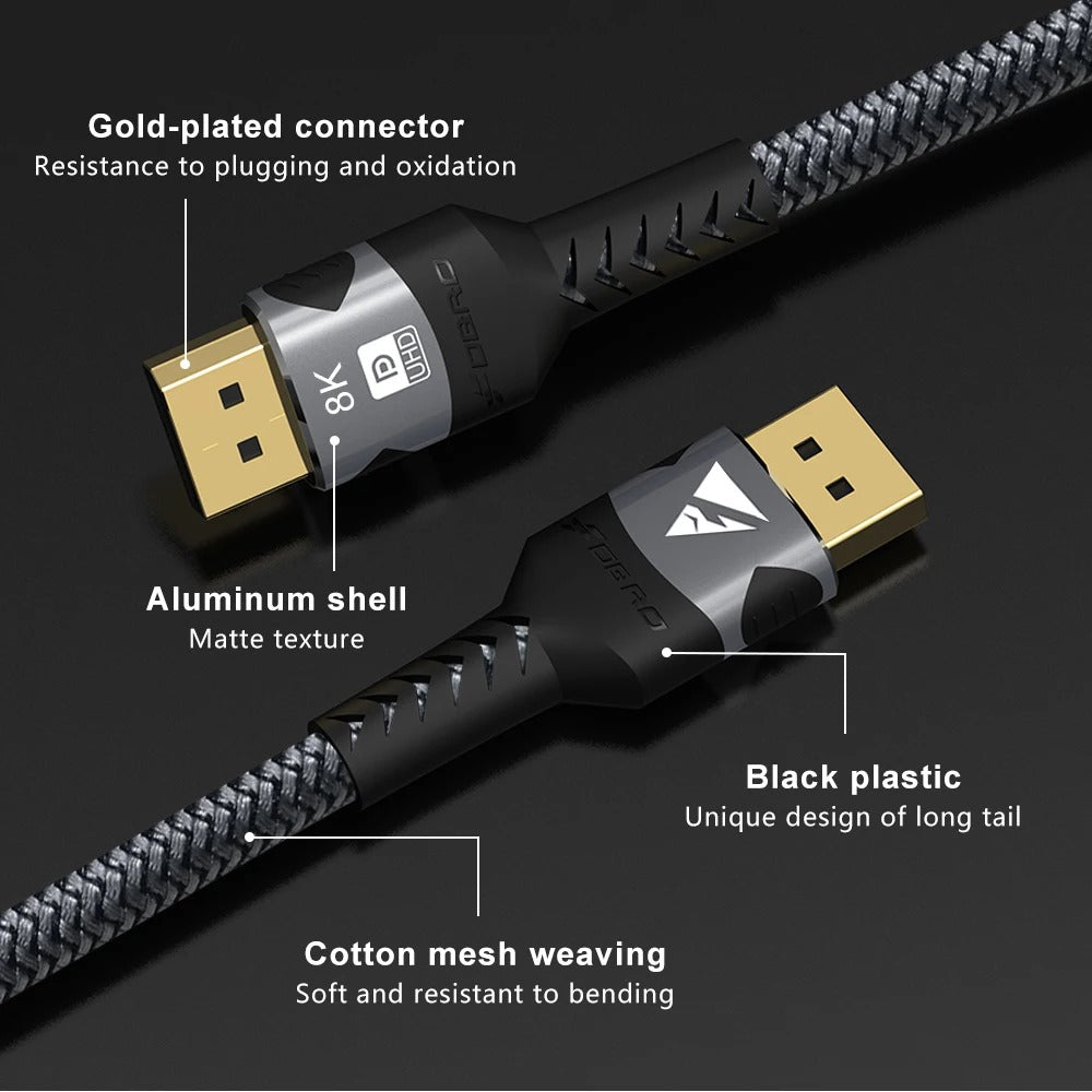 8K Rugged DisplayPort cable - Sytorra